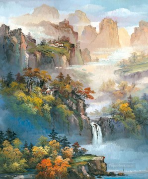 Paisaje chino Cascada de las montañas Shanshui 0 954 Pinturas al óleo